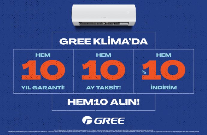 Gree Klima’dan 10. Yıla Özel Üçlü Avantaj Kampanyası